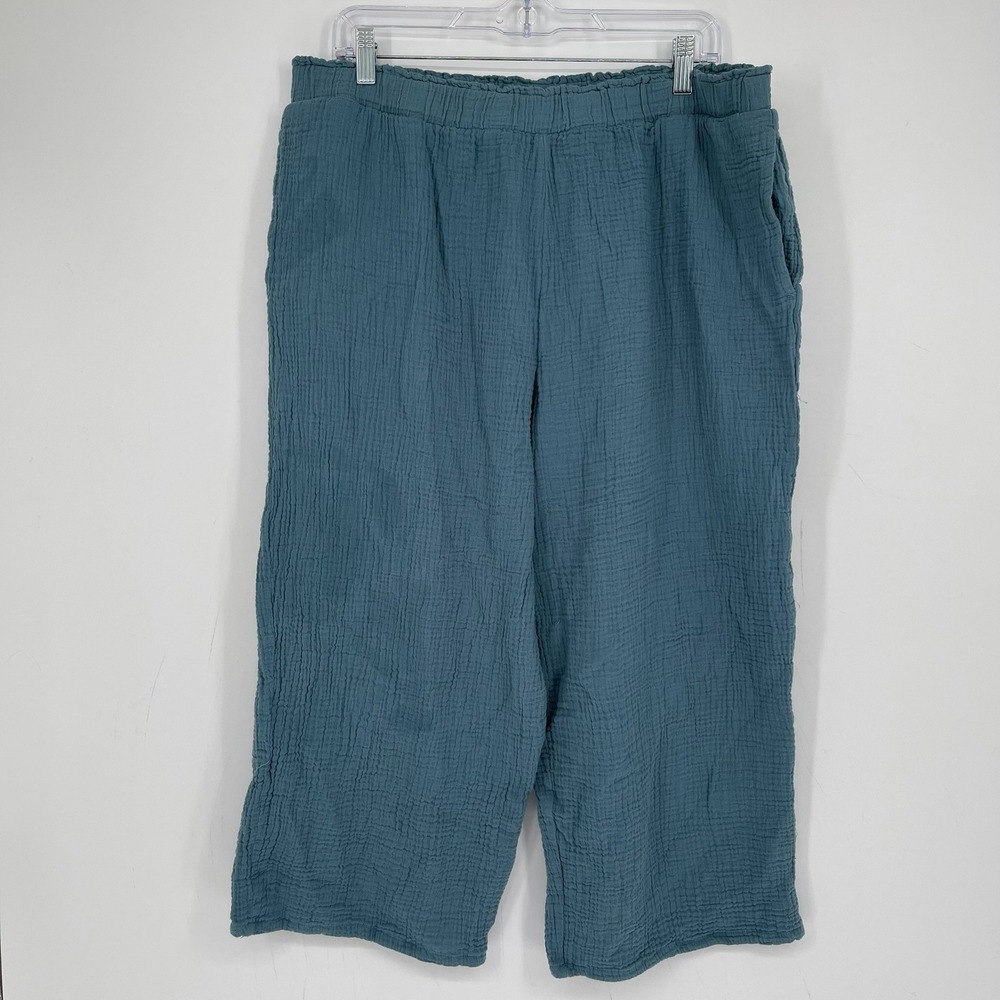 Jessica Simpson Women's Blue Gauze Wide Leg Pants Size XXL